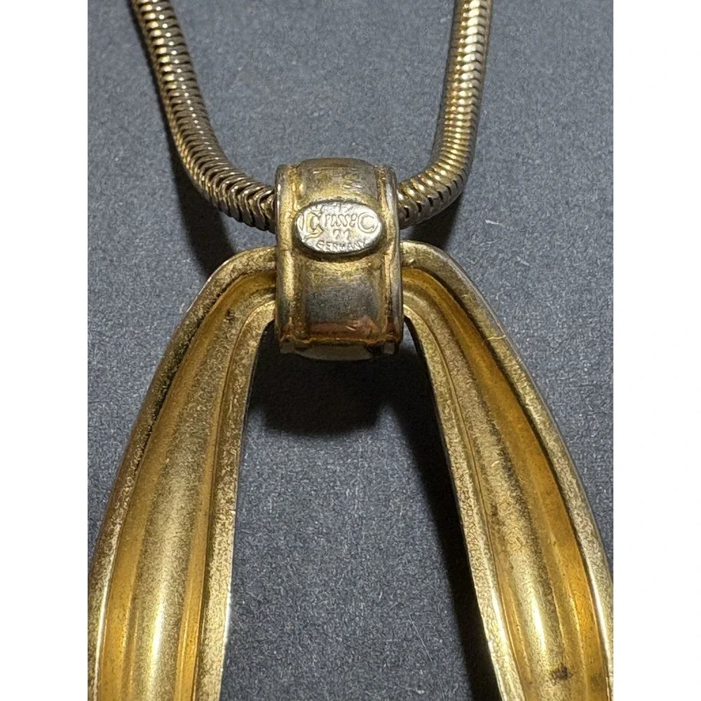 Grosse Germany Vintage 1971 Dior Designer‎ Gold Tone Costume Necklace Pendant
